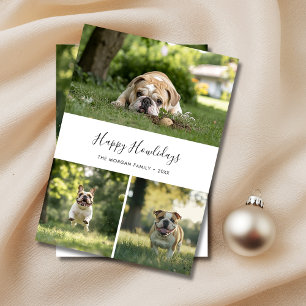 Elegantes Hund Foto Weihnachtsfest Happy Howlidays Feiertagskarte