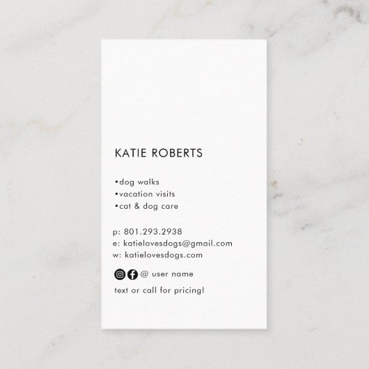 Elegantes Hundeschlittenwandern Sitter Foto Visitenkarte (Rückseite)