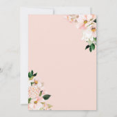 Elegantes Hydrangea Blush Rosa Blumenzehen Einladung (Rückseite)