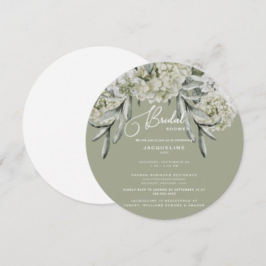 Elegantes Hydrangea-Brautparty Einladung (Vorne/Hinten)
