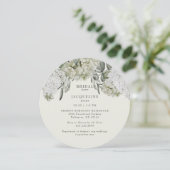 Elegantes Hydrangea Cream Round Brautparty Einladung (Stehend Vorderseite)