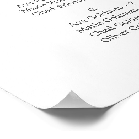 Elegantes Hydrangea Hochzeitsdiagramm Poster (Ecke)