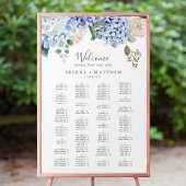 Elegantes Hydrangea Hochzeitsdiagramm Poster