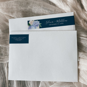 Elegantes Hydrangea-Hochzeitswrap-Around-Label