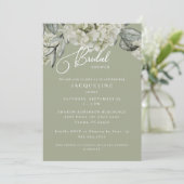 Elegantes Hydrangea-Sage-Brautparty Einladung (Stehend Vorderseite)
