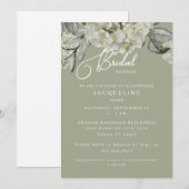 Elegantes Hydrangea-Sage-Brautparty Einladung (Vorne/Hinten)