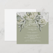Elegantes Hydrangea Sage Square Brautparty Einladung (Vorne/Hinten)