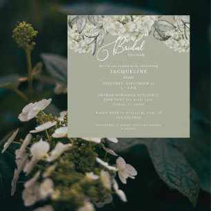 Elegantes Hydrangea Sage Square Brautparty II Einladung