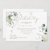 Elegantes Hydrangea Weißes, horizontales Brautpart Einladung (Vorne/Hinten)