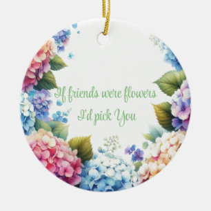Elegantes Hydrangeen-Blumen-Sentiment Keramik Ornament