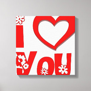 Elegantes I Love You Wurfkissen Minimalistisches Leinwanddruck