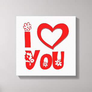 Elegantes I Love You Wurfkissen Minimalistisches Leinwanddruck