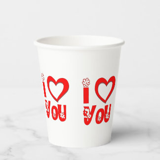 Elegantes I Love You Wurfkissen | Minimalistisches Pappbecher