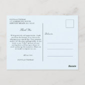 Elegantes Ice Blue Winter Wedding Foto Vielen Dank Postkarte (Rückseite)