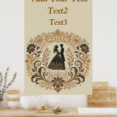 Elegantes Illustratives Hochzeitsdesign Poster (Küche)