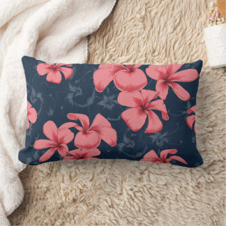 Elegantes Illustriertes Kissen in Rosa und Navy