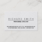 Elegantes Imitat aus weißem Leder schlicht berufli Visitenkarte (Rückseite)