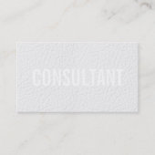 Elegantes Imitat aus weißem Leder schlicht berufli Visitenkarte (Vorderseite)