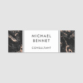 Elegantes Imitat Black Marble Consultant Namensschild (Vorderseite)