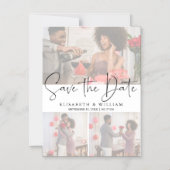 Elegantes Imitat Effect Overlay 3 Foto Save the Da Magneteinladung (Vorderseite)