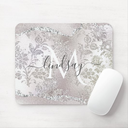 Elegantes Imitat Foil Monogram Mousepad (Mit Mouse)