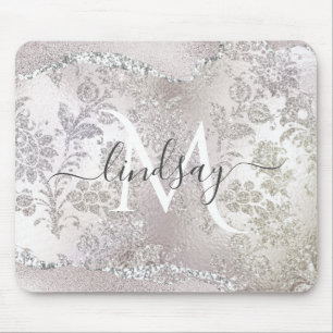 Elegantes Imitat Foil Monogram Mousepad