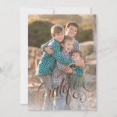 Elegantes Imitat-Folie Dankbares Drehbuch Feiertagskarte (Vorderseite)