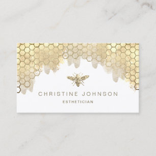 elegantes Imitat Glitzer-Bienenlogo Visitenkarte