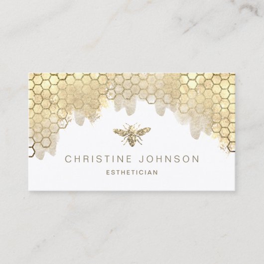 elegantes Imitat Glitzer-Bienenlogo Visitenkarte (Vorderseite)