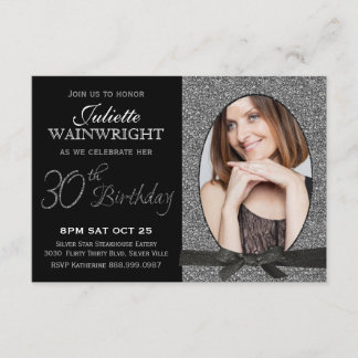 Elegantes Imitat-Glitzer-Foto-30. Einladung