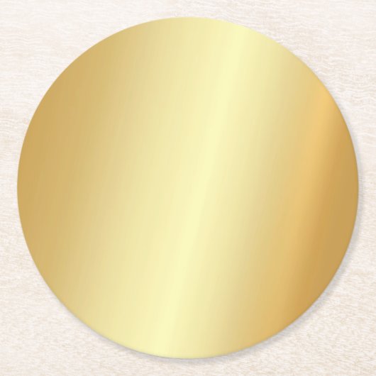 Elegantes Imitat Gold Blank Modern Template Runder Pappuntersetzer (Vorderseite)