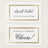 Elegantes Imitat Gold Border Drink Ticket (Vorne & Hinten)