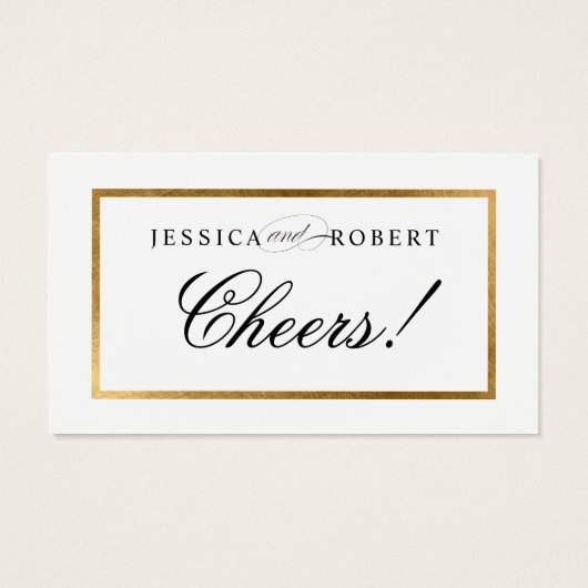 Elegantes Imitat Gold Border Drink Ticket (Rückseite)