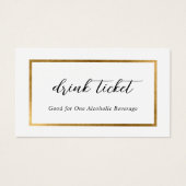 Elegantes Imitat Gold Border Drink Ticket (Vorderseite)