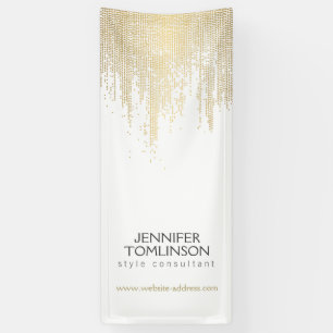 Elegantes Imitat Gold Confetti Dots Muster Banner
