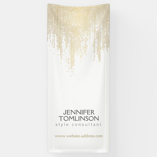 Elegantes Imitat Gold Confetti Dots Muster Banner (Vertikal)
