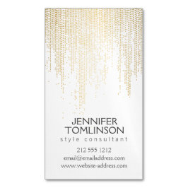 Elegantes Imitat Gold Confetti Dots Muster Magnetische Visitenkarte