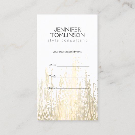 Elegantes Imitat Gold Confetti Dots Muster Terminkarte (Vorderseite)