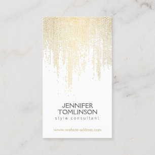 Elegantes Imitat Gold Confetti Dots Muster Visitenkarte