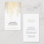 Elegantes Imitat Gold Confetti Dots Muster Visitenkarte (Vorne/Hinten)