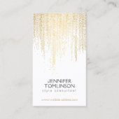 Elegantes Imitat Gold Confetti Dots Muster Visitenkarte (Vorderseite)