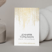 Elegantes Imitat Gold Confetti Dots Muster Visitenkarte