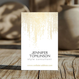 Elegantes Imitat Gold Confetti Dots Muster Visitenkarte
