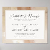 Elegantes Imitat Gold Ehezertifikat Poster (Vorne)
