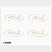 Elegantes Imitat Gold Foil Oval Confetti Firmenlog Rechteckiger Aufkleber (Blatt)
