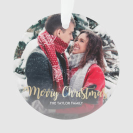 Elegantes Imitat Gold Frohe Weihnachts-Foto Ornament