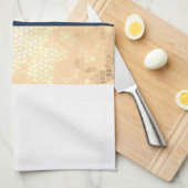 elegantes Imitat Gold, Marineblau, weiße Streifen Geschirrtuch (Viertel Falte)