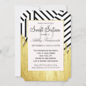 Elegantes Imitat Gold Paint Strokes & Stripes Must Einladung (Vorderseite)