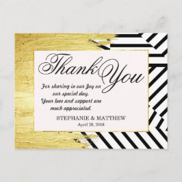 Elegantes Imitat Gold Paint Strokes & Stripes Must Postkarte