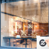 Elegantes Imitat Gold Shimming Snowflake Muster Fensteraufkleber (Café-Fenster)